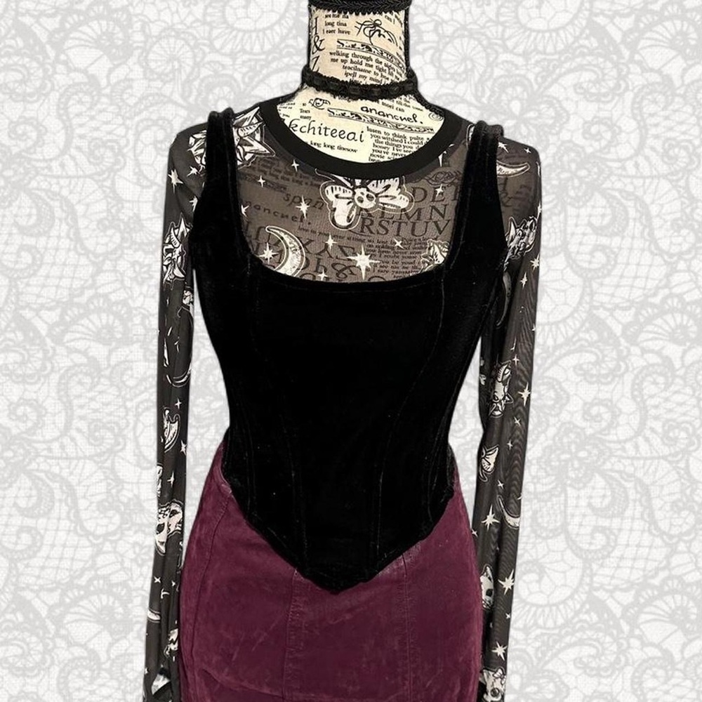Dolls Kill Witchy Gothic Mesh Top